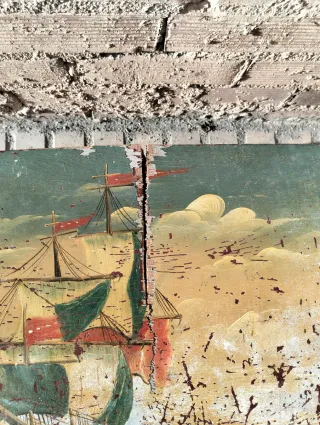 Baúl antiguo pintado a mano