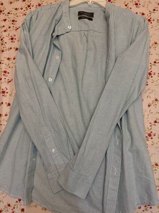 Camisa hombre de rayas azul y blanco Primark