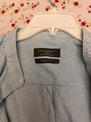 Camisa hombre de rayas azul y blanco Primark