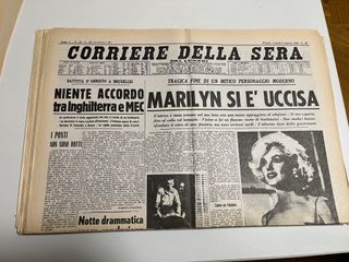 Riproduzioni prime pagine Corriere della Sera