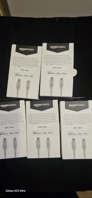 Lote 5 Cables Amazon Basics USB-C a Lightning