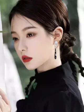 Pendientes largos abanico vintage