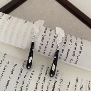 Pendientes largos abanico vintage