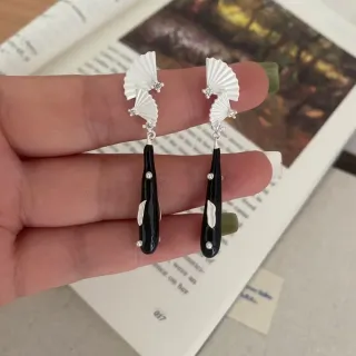 Pendientes largos abanico vintage