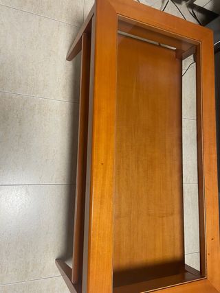 Mesa centro madera y cristal
