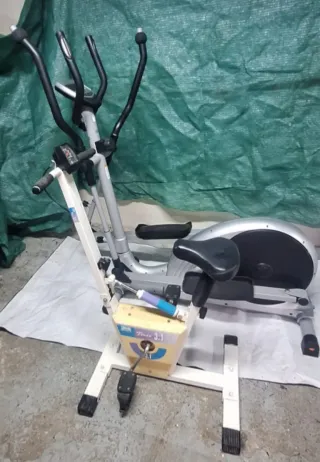 Bicicleta Elíptica Estática Gris