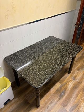 Mesa de cocina piedra granito y madera