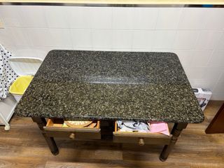 Mesa de cocina piedra granito y madera