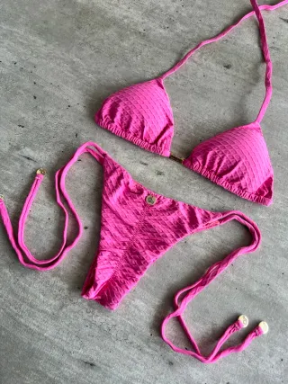 Bikini Rosa Lycra Texturizada Brasil