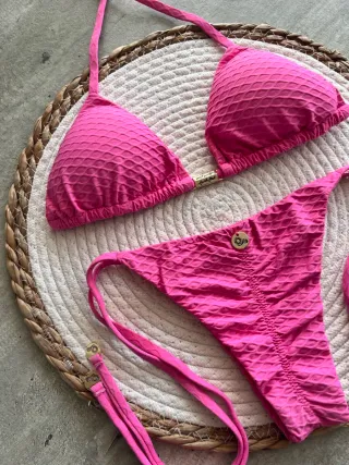 Bikini Rosa Lycra Texturizada Brasil