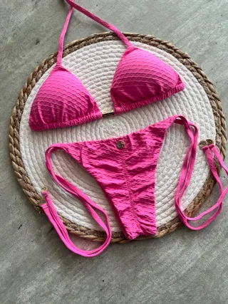 Bikini Rosa Lycra Texturizada Brasil