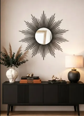 Espejo Estrella XL Negro y Dorado