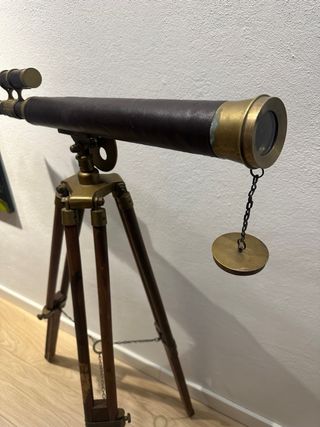 Telescopio latón artesanal con trípode