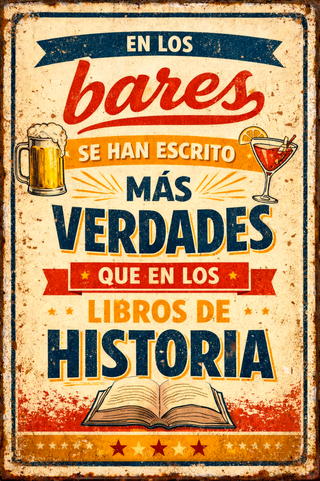 Chapa Decorativa Vintage Bar En Los Bares