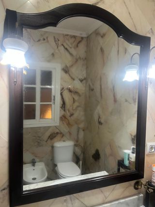 Conjunto Mueble Baño Madera Maciza mas accesorios