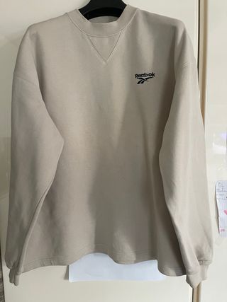 Felpa Reebok Uomo Beige Tg M 75% Cotone