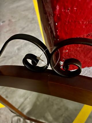 Mesa consola madera y forja