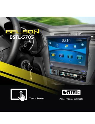 Radio Bluetooth coche 1 Din y Pantalla Retráctil