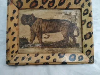 Cuadro Vintage Tigre con Marco Animal Print
