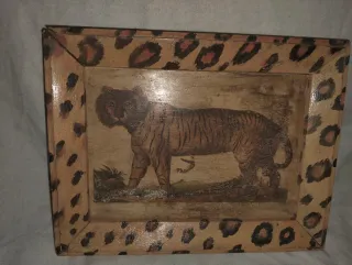 Cuadro Vintage Tigre con Marco Animal Print