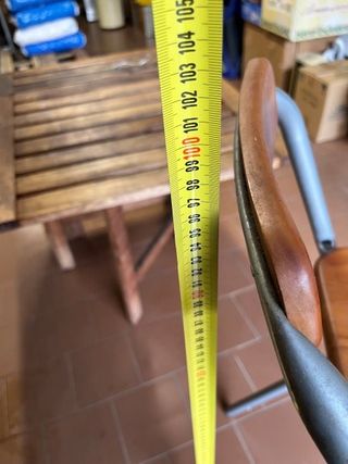 Sgabello alto pieghevole metallo e legno