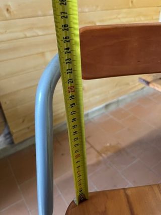 Sgabello alto pieghevole metallo e legno