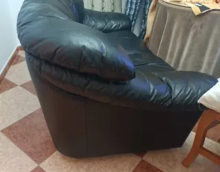 Sofá de 2 plazas piel negro