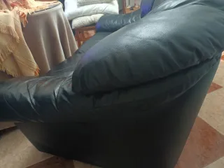 Sofá de 2 plazas piel negro