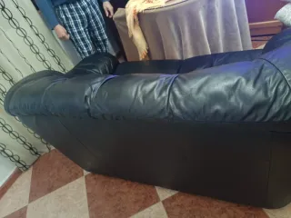 Sofá de 2 plazas piel negro