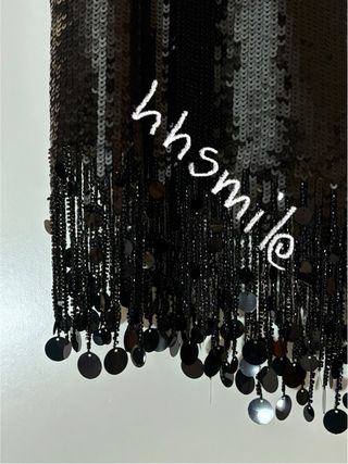 Falda Larga Lentejuelas Flecos T. M * SOLO ENVIOS