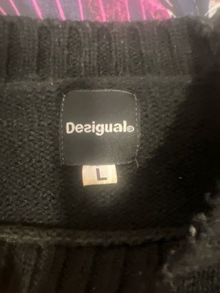 Jersey punto hombre Desigual negro y rojo