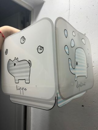 Lámpara infantil hipopótamo y elefante