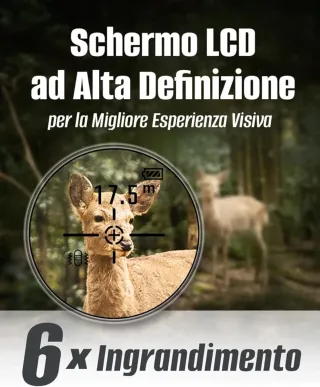 Telemetro per caccia e golf 6x  1200 metri