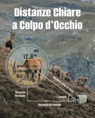 Telemetro per caccia e golf 6x  1200 metri