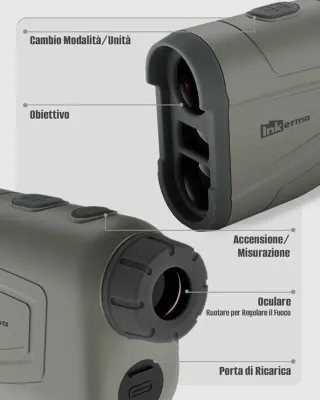Telemetro per caccia e golf 6x  1200 metri
