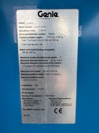 Plataforma Articulada Genie Diesel 4x4