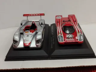 Coppia modellini 1:43 24h Le Mans Audi R8 Porsche