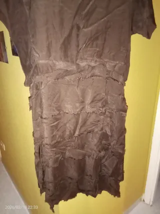Traje drapeado marrón chocolate Talla XL
