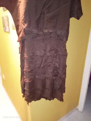 Traje drapeado marrón chocolate Talla XL