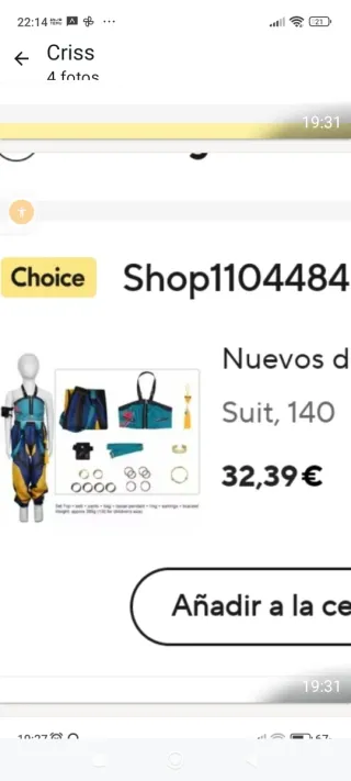 Disfraz K-Pop Talla 140