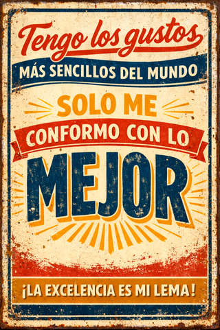 CHAPA DECORATIVA FRASE MOTIVADORA 20X30 CM