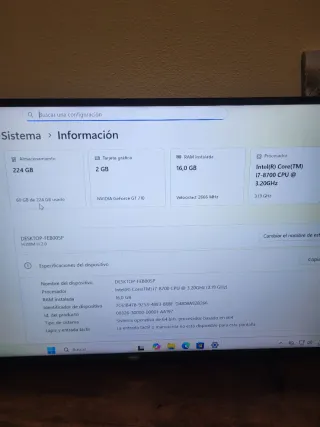 PC MSI i7-8700 240GB SSD