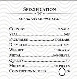 CANADA 2025 1 0Z PLATA 9999 ARDILLA ROJA