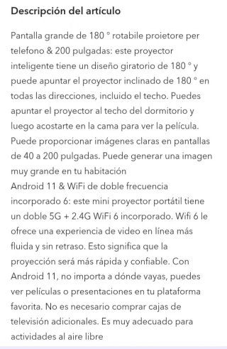 Proyector 4K UHD Android WiFi 6.0