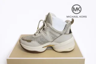 Michael Kors Chunky Sneakers Silver Glitter – With