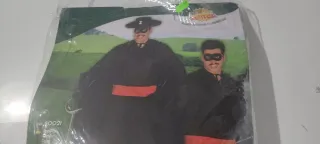 Disfraz Zorro Talla Única Negro y Rojo