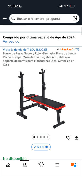 Banco de pesas plegable ajustable