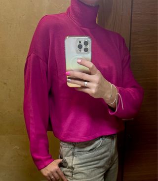 Zara Sweater malha Rosa Tamanho M