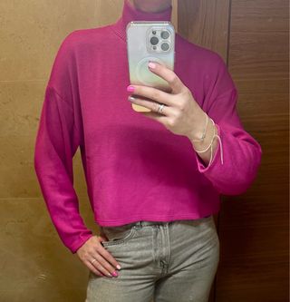 Zara Sweater malha Rosa Tamanho M