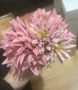 Ramillete Flamenca Rosa y Dorado